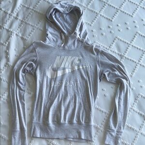 Nike Light Gray Hoodie with Logo